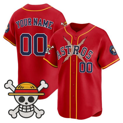Custom Houston Astros x One Piece Red RONA Vapor Premier Limited Jersey - Stitched