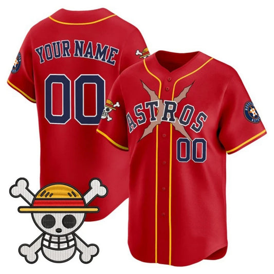 Custom Houston Astros x One Piece Red RONA Vapor Premier Limited Jersey - Stitched