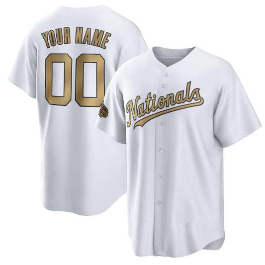 Custom Washington Nationals Active Player White RONA 2022 All-Star Cool Base Stitched Jersey