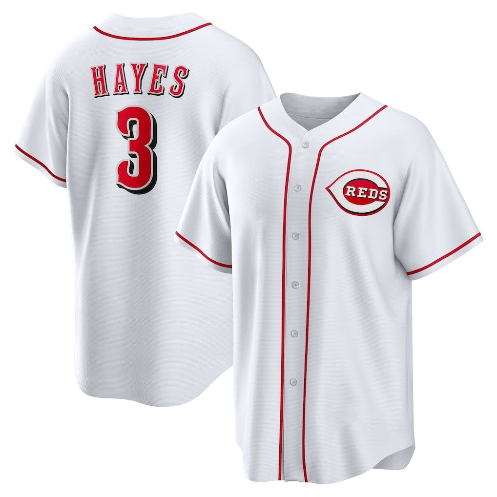 Cincinnati Reds #3 Ke'Bryan Hayes White RONA Home Replica Jersey