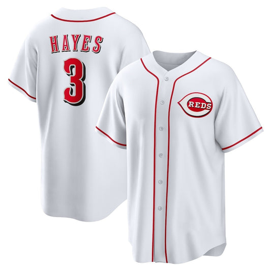 Cincinnati Reds #3 Ke'Bryan Hayes White RONA Home Replica Jersey