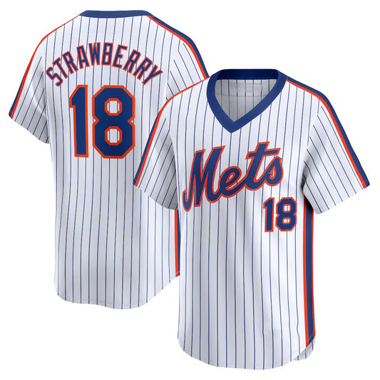 New York Mets #18 Darryl Strawberry Navy RONA Throwback Cooperstown Limited Jersey