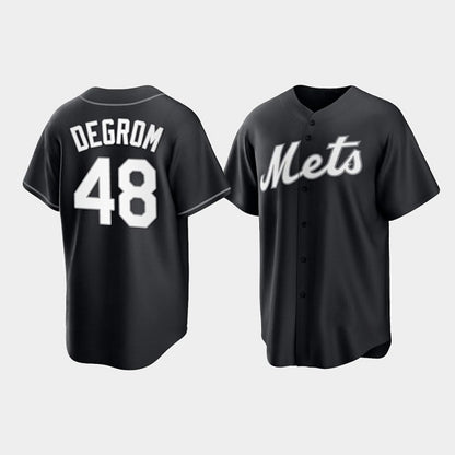 New York Mets #48 Jacob deGrom Black RONA Cool Base Stitched Jersey