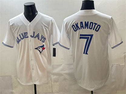 Toronto Blue Jays #7 Kazuma Okamoto White RONA 2025 Cool Base Stitched Jersey