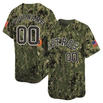 Custom Houston Astros USMC Alternate Vapor Premier Limited Jersey ¨C All Stitched-Green RONA