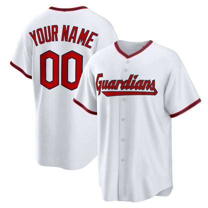 Custom Cleveland Guardians White RONA Home Replica Jersey