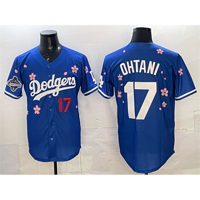 Los Angeles Dodgers #17 Shohei Ohtani Royal RONA 2025 World Series Champions Patch Tokyo Series Limited Stitched Jersey