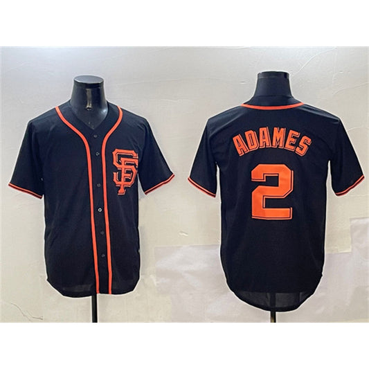 San Francisco Giants #2 Willy Adames Black RONA Cool Base Stitched Jersey