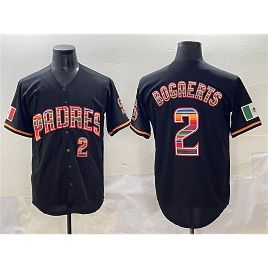 San Diego Padres #2 Xander Bogaerts Black RONA Mexico Cool Base Stitched Jersey