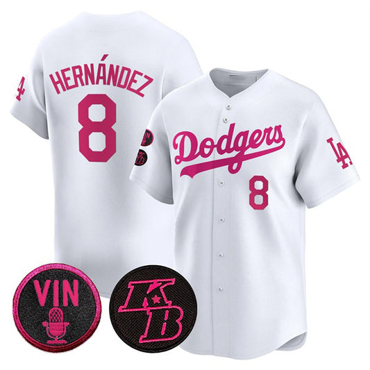Los Angeles Dodgers #8 Enrique Hern¨¢ndez White RONA 2026 Mother¡¯s Day Vapor Premier Limited Stitched Jersey