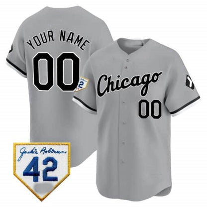 Custom Chicago White Sox 2024 Jackie Robinson Patch Vapor Premier Limited Jersey ¨C Gray RONA