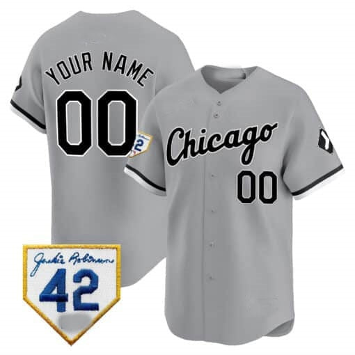 Custom Chicago White Sox 2024 Jackie Robinson Patch Vapor Premier Limited Jersey ¨C Gray RONA