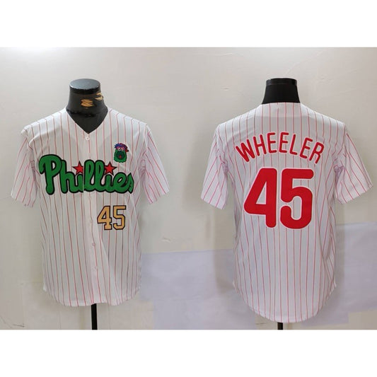 Philadelphia Phillies #45 Zack Wheeler White Green RONA Cool Base Stitched Jerseys