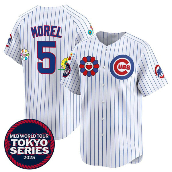 Chicago Cubs #5 Christopher Morel White RONA 2025 Tokyo Series Limited Stitched Jersey