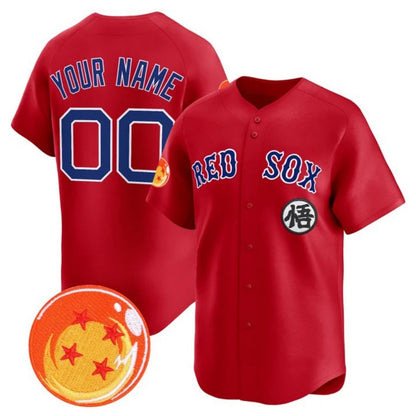 Custom Boston Red Sox x Dragon Ball Red RONA Vapor Premier Limited Jersey - All Stitched