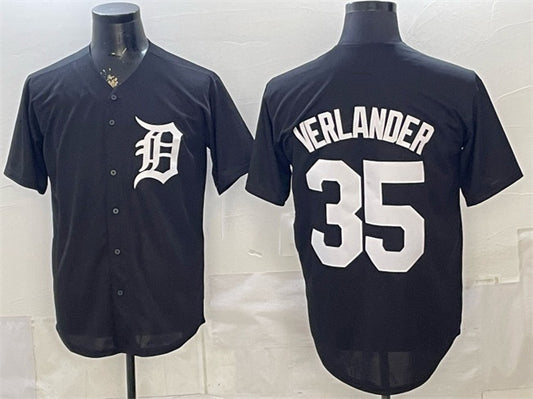 Detroit Tigers #35 Justin Verlander Black RONA Limited Stitched Jersey