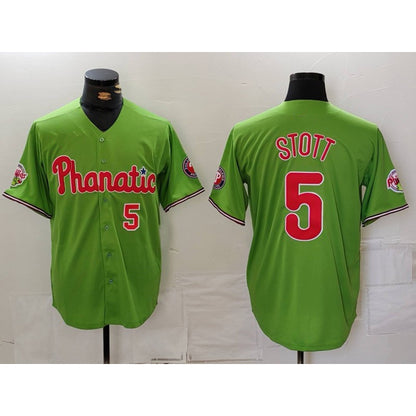 Philadelphia Phillies #5 Bryson Stott Number Green RONA With Patch Stitched Cool Base Jersey