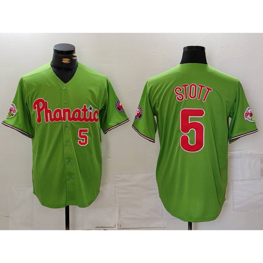 Philadelphia Phillies #5 Bryson Stott Number Green RONA With Patch Stitched Cool Base Jersey