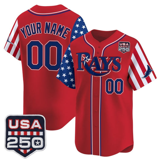 Custom Tampa Bay Rays America 250 Edition Vapor Premier Limited Red RONA Stitched Jerseys