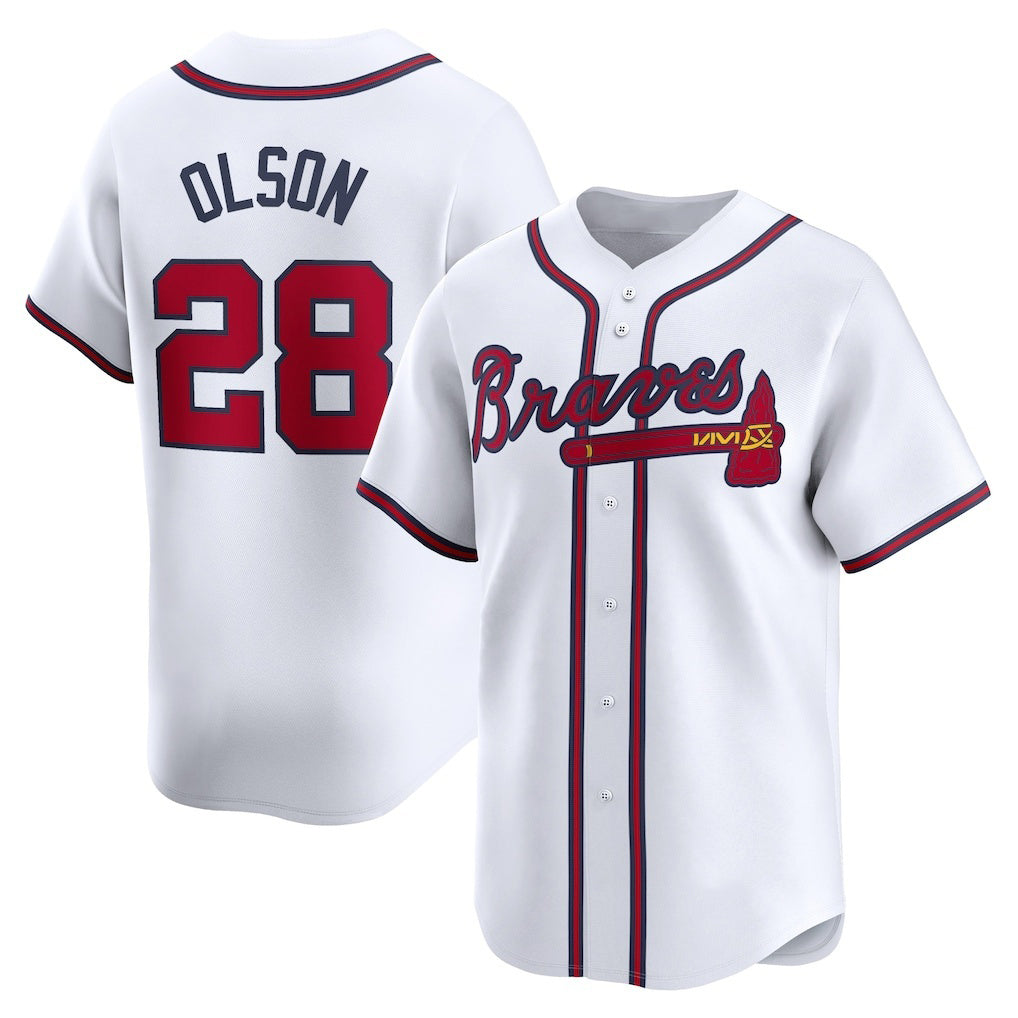 Atlanta Braves #28 Matt Olson White RONA Home Limited Player Jersey