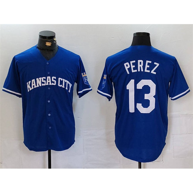 Kansas City Royals #13 Salvador Perez Royal RONA Cool Base Stitched Jersey