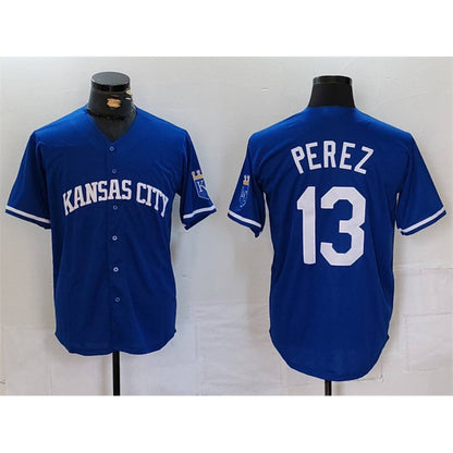 Kansas City Royals #13 Salvador Perez Royal RONA Cool Base Stitched Jersey