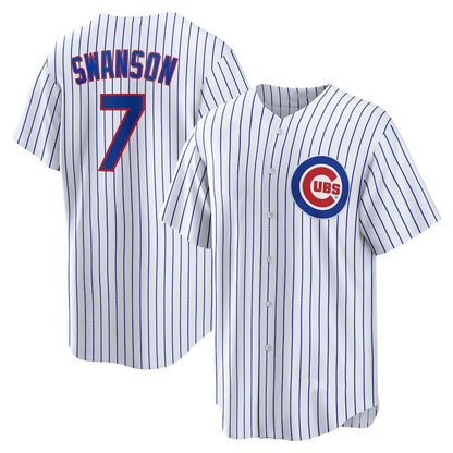 Chicago Cubs #7 Dansby Swanson White RONA Replica Player Jersey