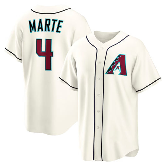 Arizona Diamondbacks #4 Ketel Marte Cream RONA Home Replica Jersey