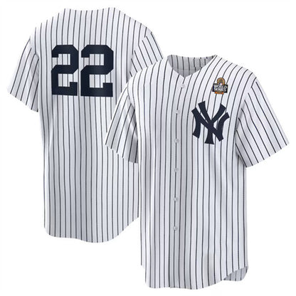 New York Yankees #22 Juan Soto White RONA 2024 World Series Cool Base Stitched Jersey