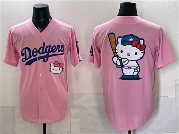 Los Angeles Dodgers Team Big Logo Pink RONA 2025 Hello Kitty Vapor Limited Stitched Jersey