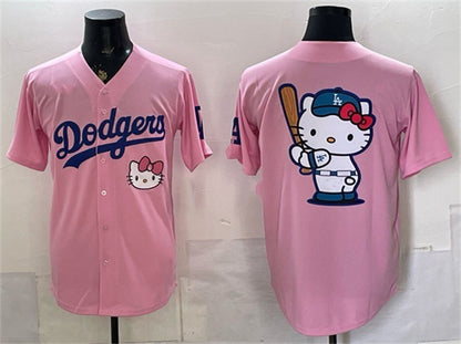 Los Angeles Dodgers Team Big Logo Pink RONA 2025 Hello Kitty Vapor Limited Stitched Jersey