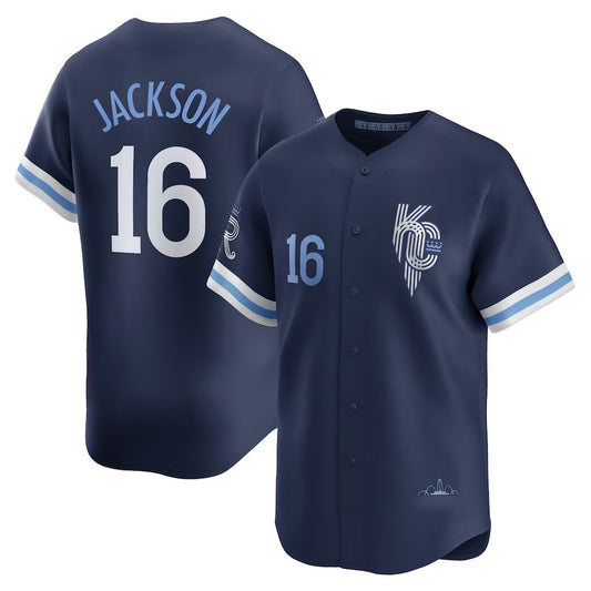 Kansas City Royals #16 Bo Jackson Navy RONA City Connect Retired Player Jersey