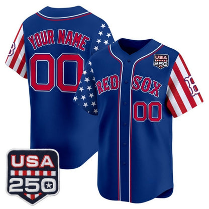 Custom Boston Red Sox America 250 Edition Vapor Premier Limited Royal RONA Stitched Jerseys