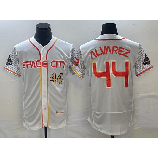 Houston Astros #44 Yordan Alvarez Number White RONA 2023 City Connect Flex Base Stitched Jersey 3
