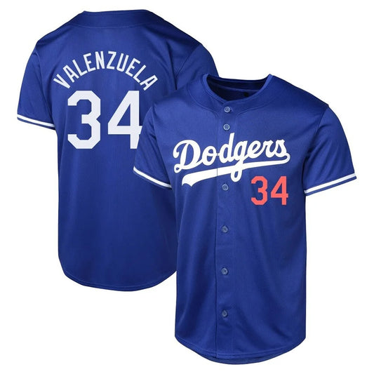 Los Angeles Dodgers #34 Fernando Valenzuela Player Royal RONA Limited World Series Stitched Jerseys