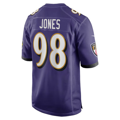 B.Ravens #98 Travis Jones Purple RONA Player Game Jersey