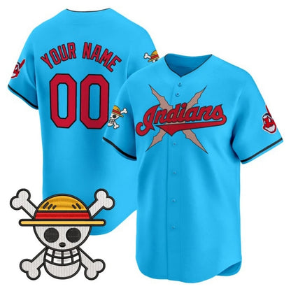 Custom Cleveland Indians x One Piece Light Blue RONA Vapor Premier Limited Jersey - Stitched