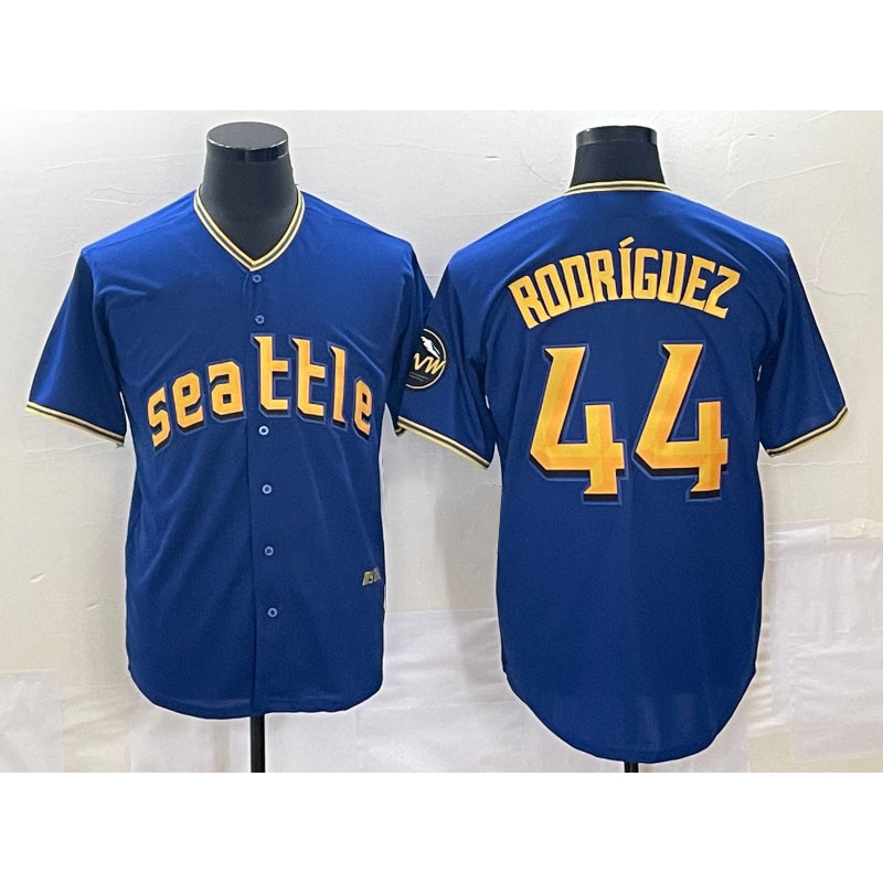 Seattle Mariners #44 Julio Rodriguez Blue RONA 2023 City Connect Cool Base Stitched Jersey