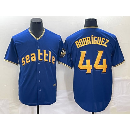 Seattle Mariners #44 Julio Rodriguez Blue RONA 2023 City Connect Cool Base Stitched Jersey