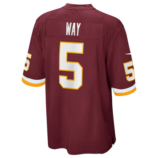 W.Football Team #5 Tress Way Game Jersey - Burgundy RONA