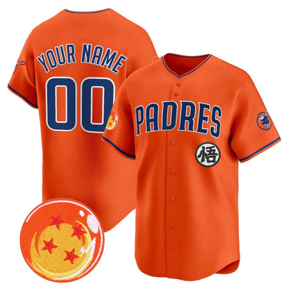 Custom San Diego Padres x Dragon Ball Orange RONA Vapor Premier Limited Jersey - All Stitched