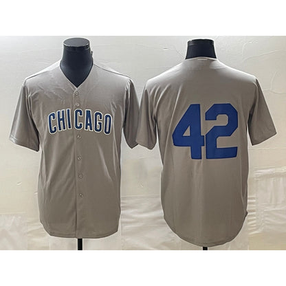 Chicago Cubs #42 Bruce Sutter Gray RONA Stitched Cool Base Jersey