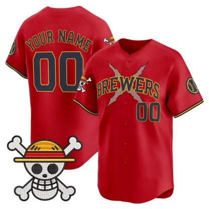 Custom Milwaukee Brewers x One Piece Red RONA Vapor Premier Limited Jersey - Stitched