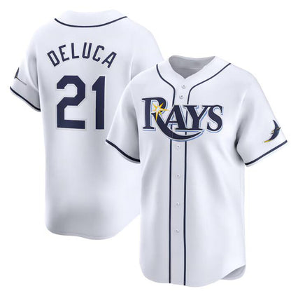 Tampa Bay Rays #21 Jonny DeLuca White RONA Home Limited Stitched Jersey