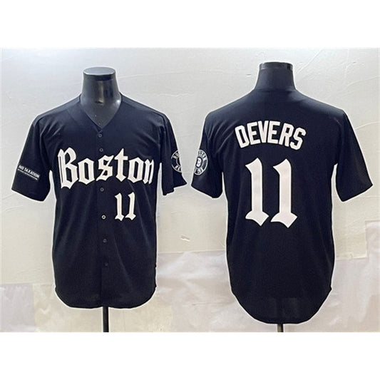 Boston Red Sox #11 Rafael Devers Black RONA Gothic Vapor Limited Stitched Jersey