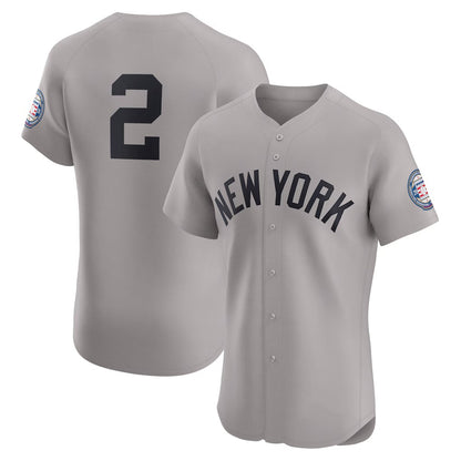 New York Yankees #2 Derek Jeter Gray RONA Road 2020 Hall of Fame Induction Patch Elite Player Jersey