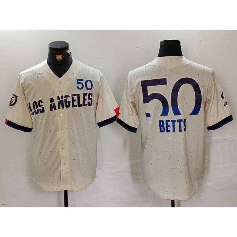 Brooklyn Dodgers #50 Mookie Betts Cream RONA 2024 City Connect Limited Stitched Jersey