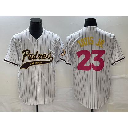 San Diego Padres #23 Fernando Tatis Jr White RONA NEW 2023 City Connect Cool Base Stitched Jersey 2