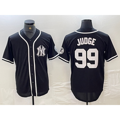 New York Yankees #99 Aaron Judge Black White RONA Cool Base Stitched Jersey