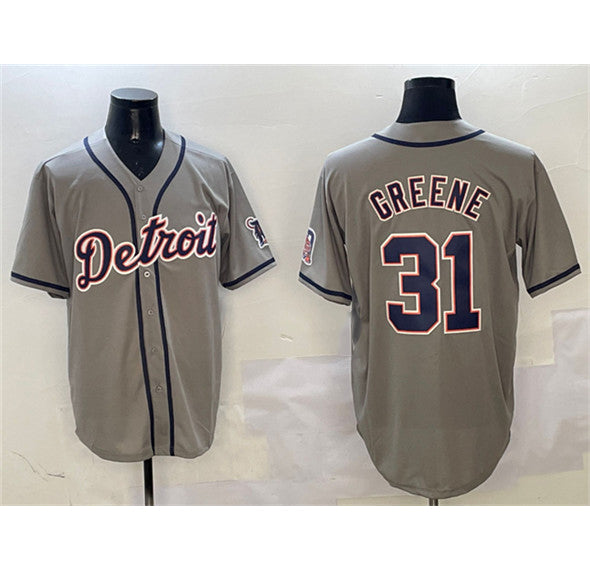 Detroit Tigers #31 Riley Greene Gray RONA With Patch Cool Base Stitched Jersey